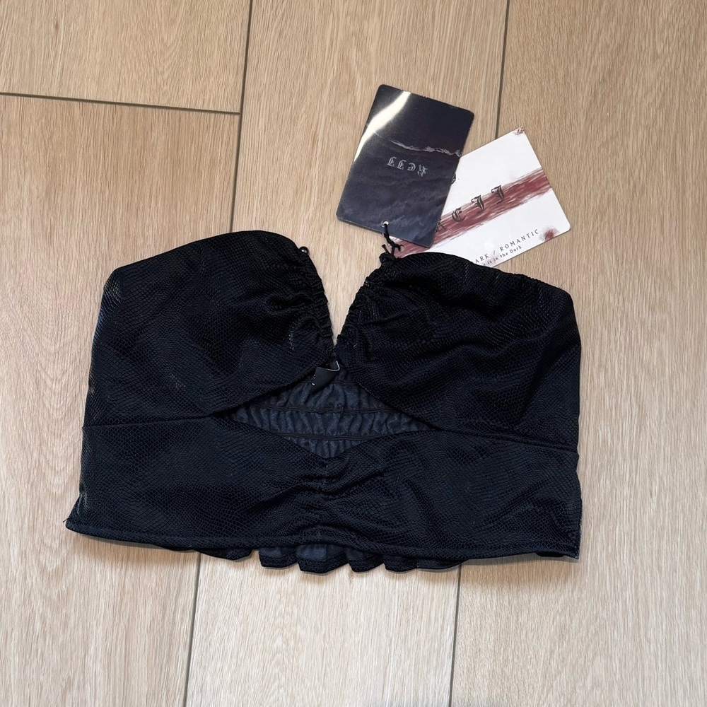 Dark Romantic Corset Bustier Top - Size XS